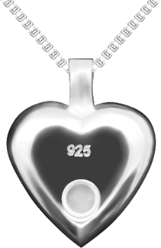 Pendentif funéraire en forme de cœur avec indentation SHC-009